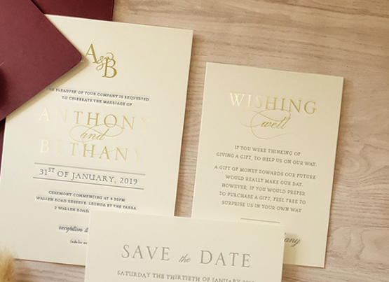 Wax Seal papermint custom wedding invitation and stationery design